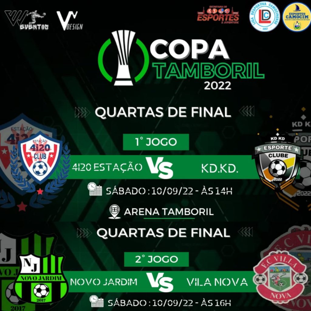 Os jogos das quartas de final acontece neste domingo